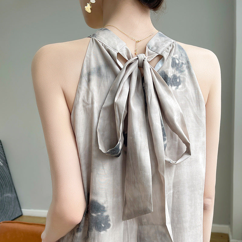 The Selene Silk Halter Dress