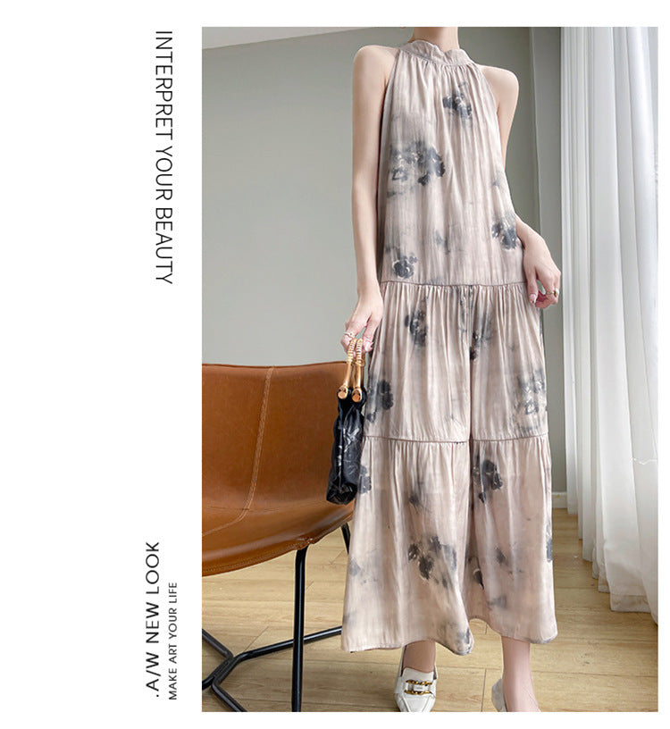 The Selene Silk Halter Dress