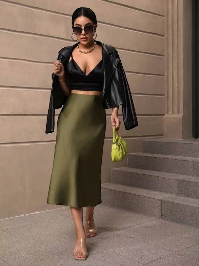 The Valencia Satin Fishtail Skirt