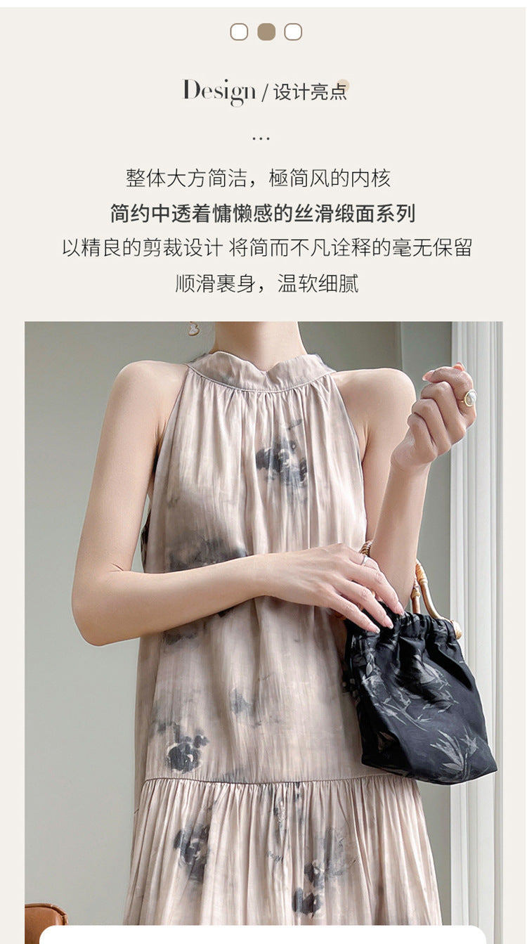 The Selene Silk Halter Dress
