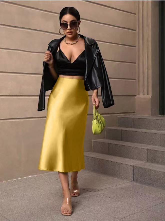 The Valencia Satin Fishtail Skirt