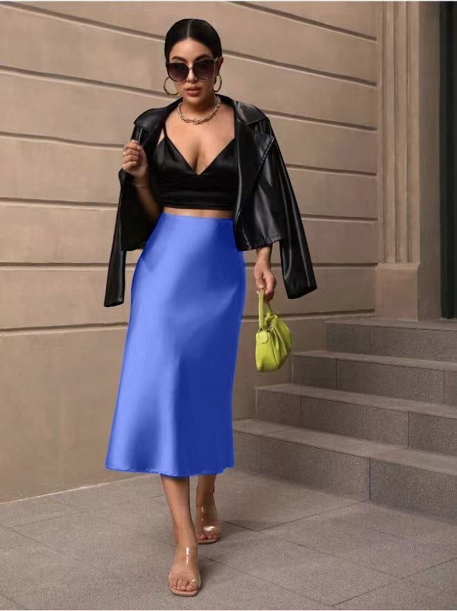 The Valencia Satin Fishtail Skirt