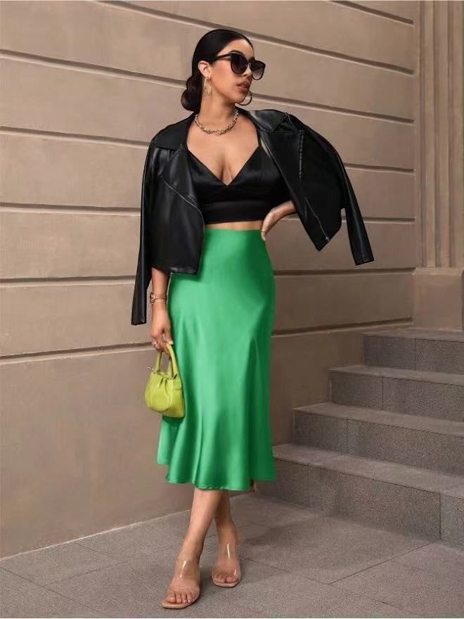 The Valencia Satin Fishtail Skirt