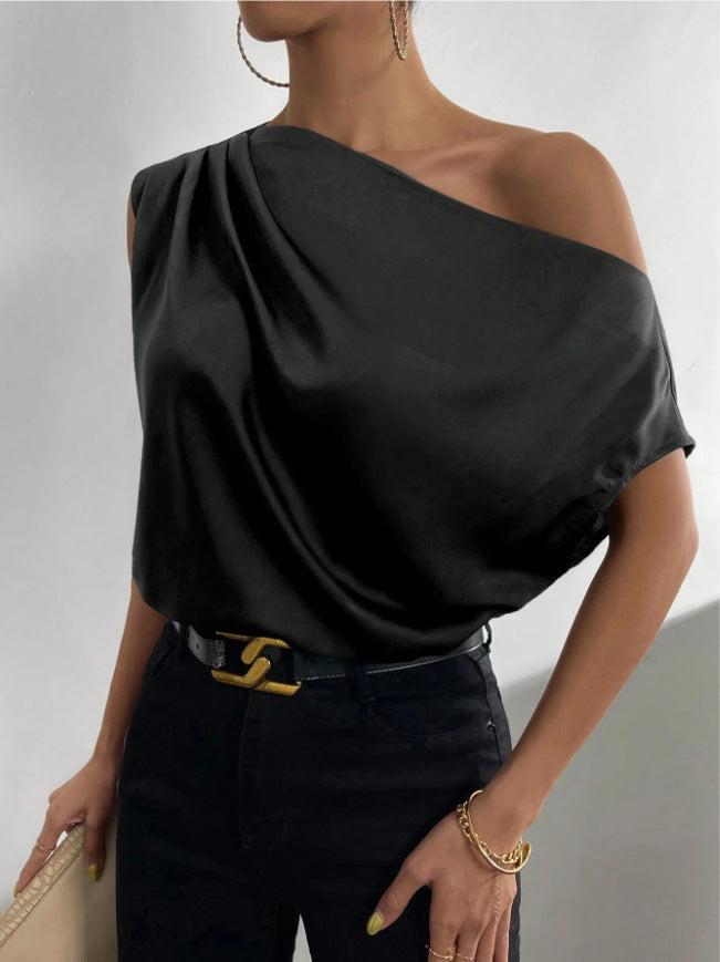 The Amélie Off-Shoulder Satin Top