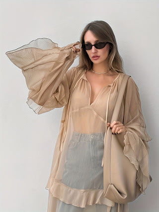The Marbella Sheer Batwing Cover-Up