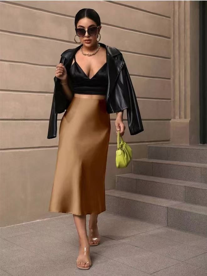 The Valencia Satin Fishtail Skirt