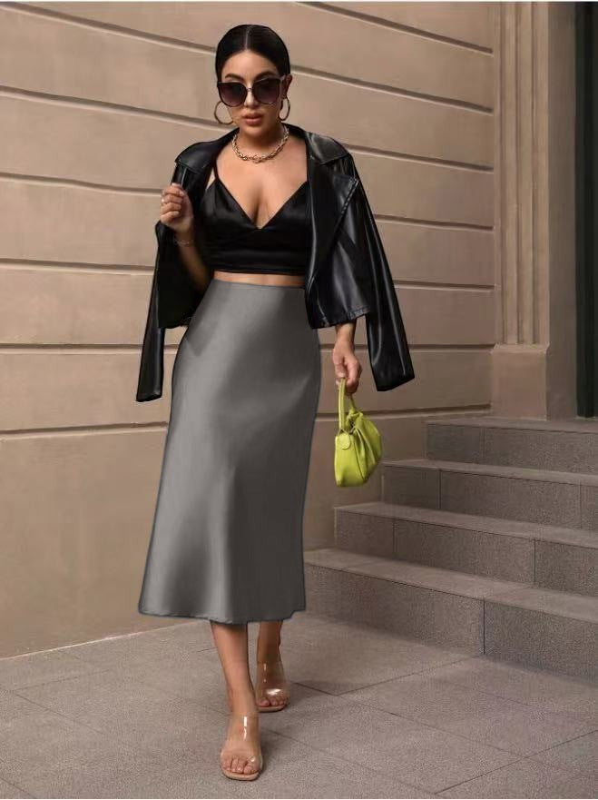 The Valencia Satin Fishtail Skirt