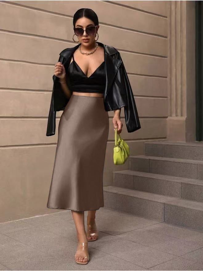The Valencia Satin Fishtail Skirt