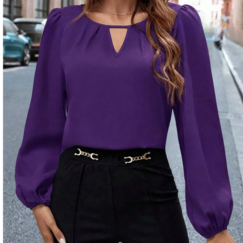The Camille Pleated Satin Blouse