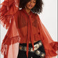 The Noelle Lace Bell-Sleeve Blouse