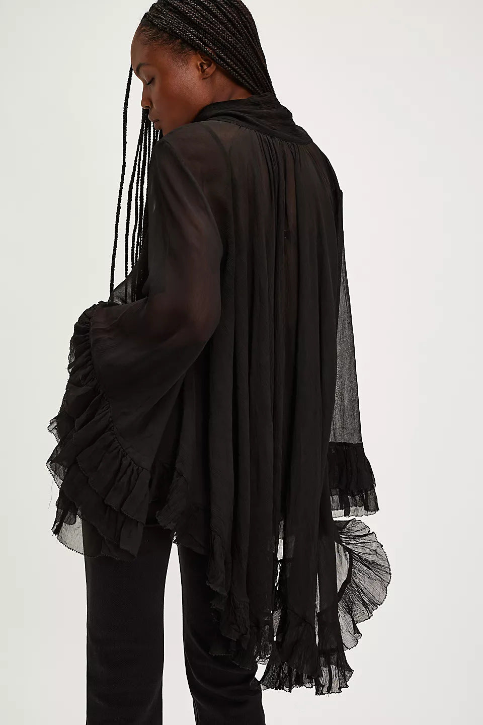 The Noelle Lace Bell-Sleeve Blouse