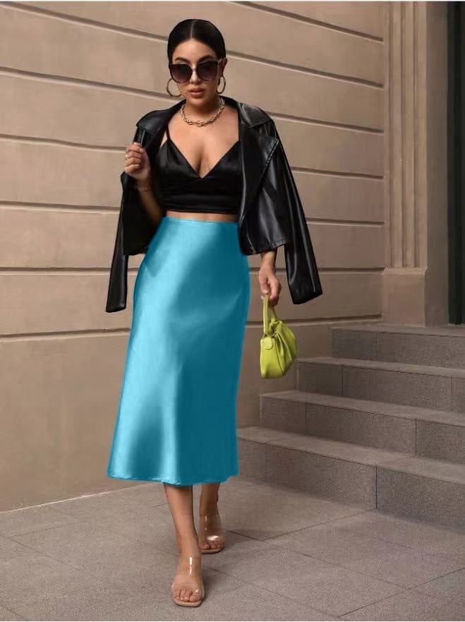 The Valencia Satin Fishtail Skirt