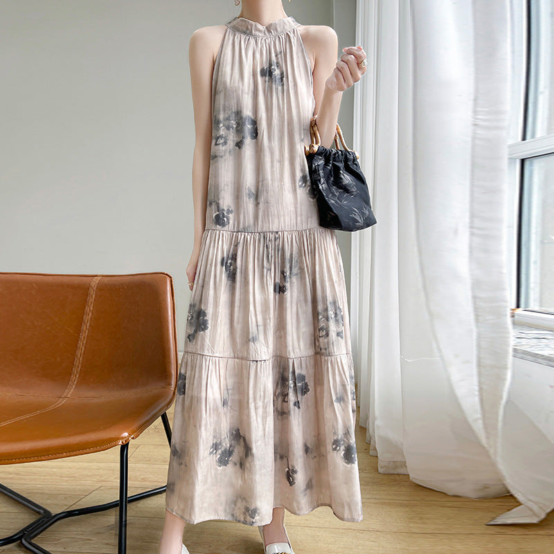The Selene Silk Halter Dress