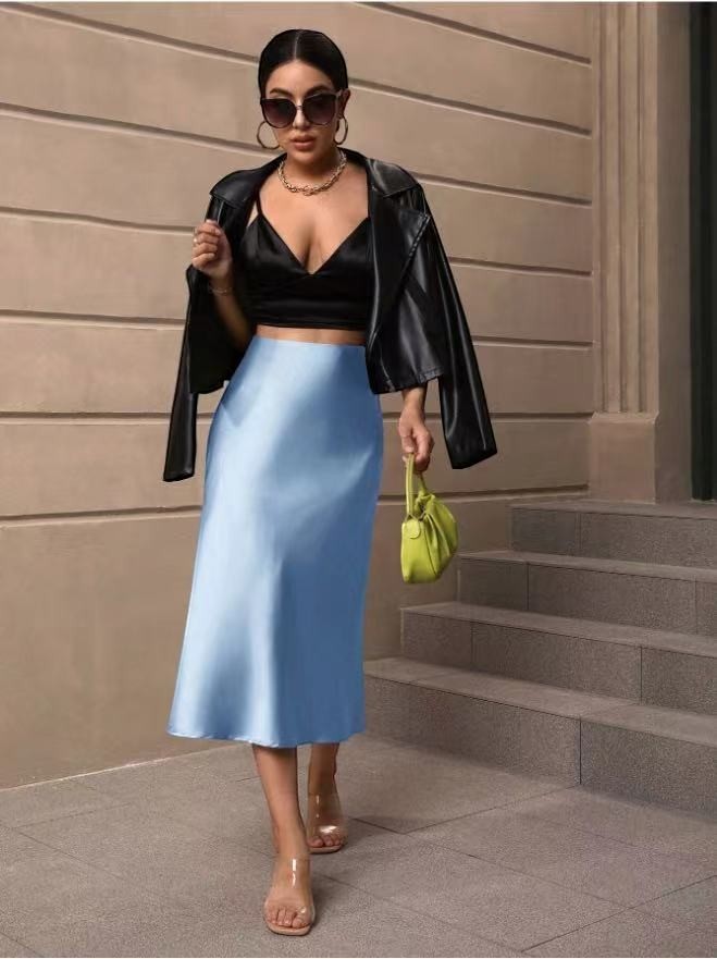 The Valencia Satin Fishtail Skirt