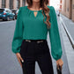 The Camille Pleated Satin Blouse