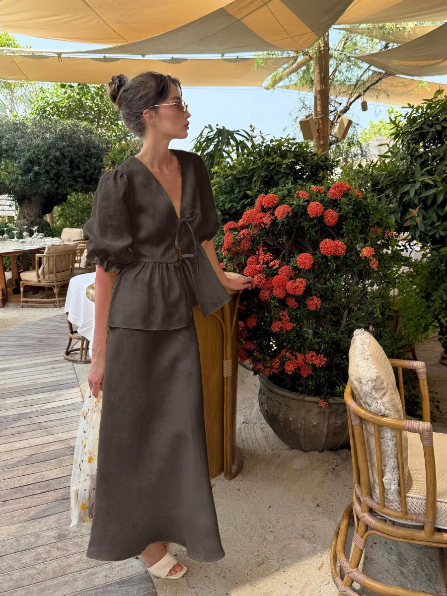 The Savannah Cotton Skirt Set