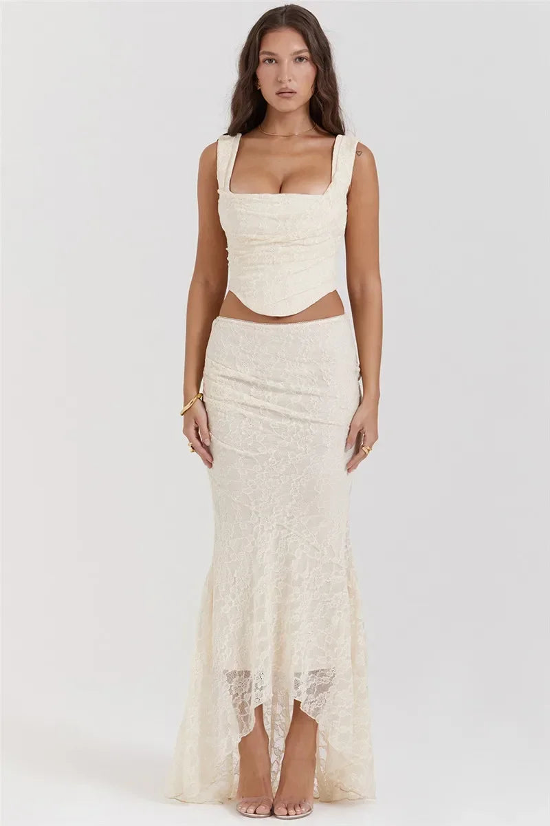 The Celestine Lace-Up Maxi Set