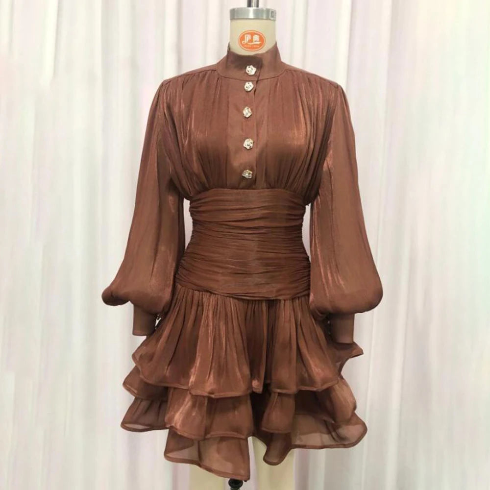 The Valentina French Pleated Dress in RED | Lavishly Me