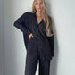 The Serena Wide-Leg Lounge Set in light  yellow | Lavishly Me