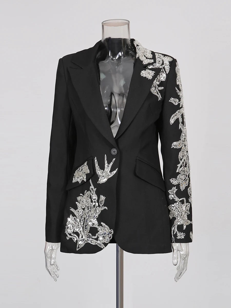 The Aurelia Beaded Longline Blazer