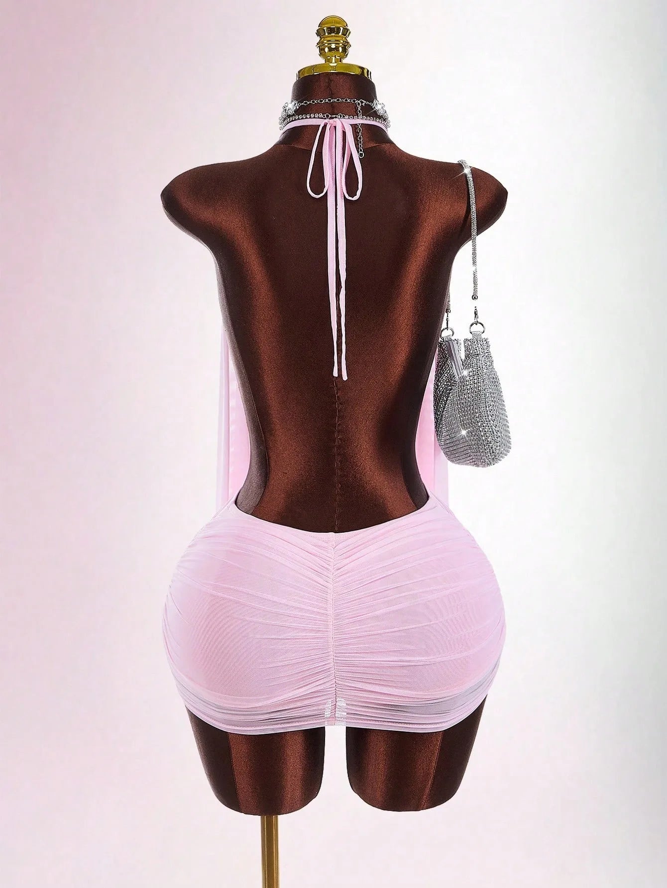 The Lyra Ruched Halter Mini Dress | Lavishly Me