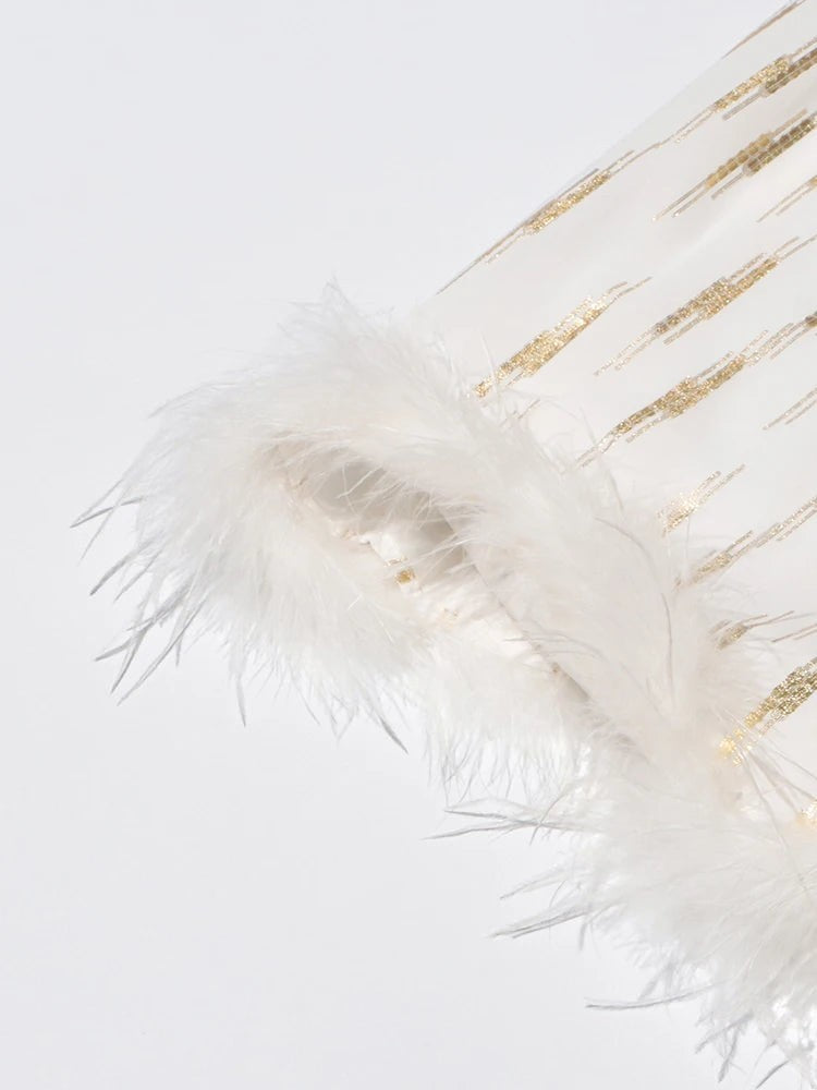 The Celeste Feather-Trim Blouse from the Soft & Sophisticated at Lavishly Me