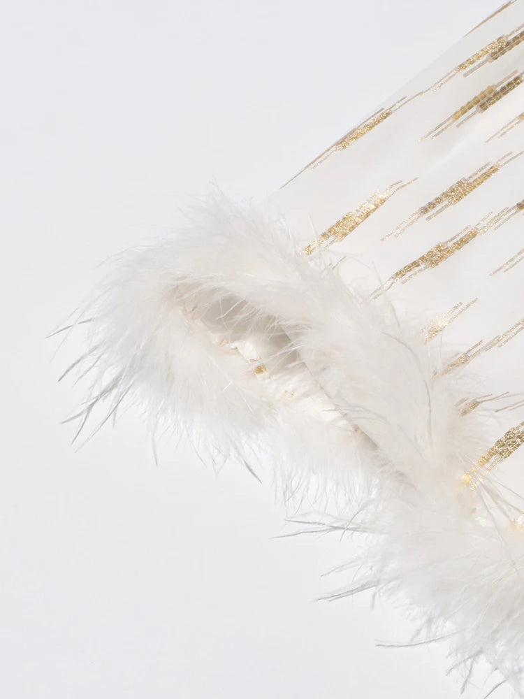 The Celeste Feather-Trim Blouse from the Soft & Sophisticated at Lavishly Me