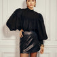 The Nerissa Lace Ruffle Blouse in BLACK | Lavishly Me