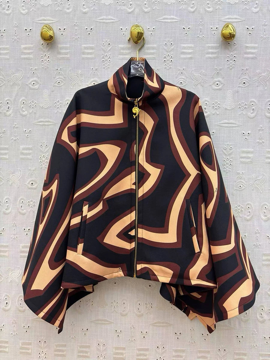 The Blaire Geometric Cape Jacket | Lavishly Me