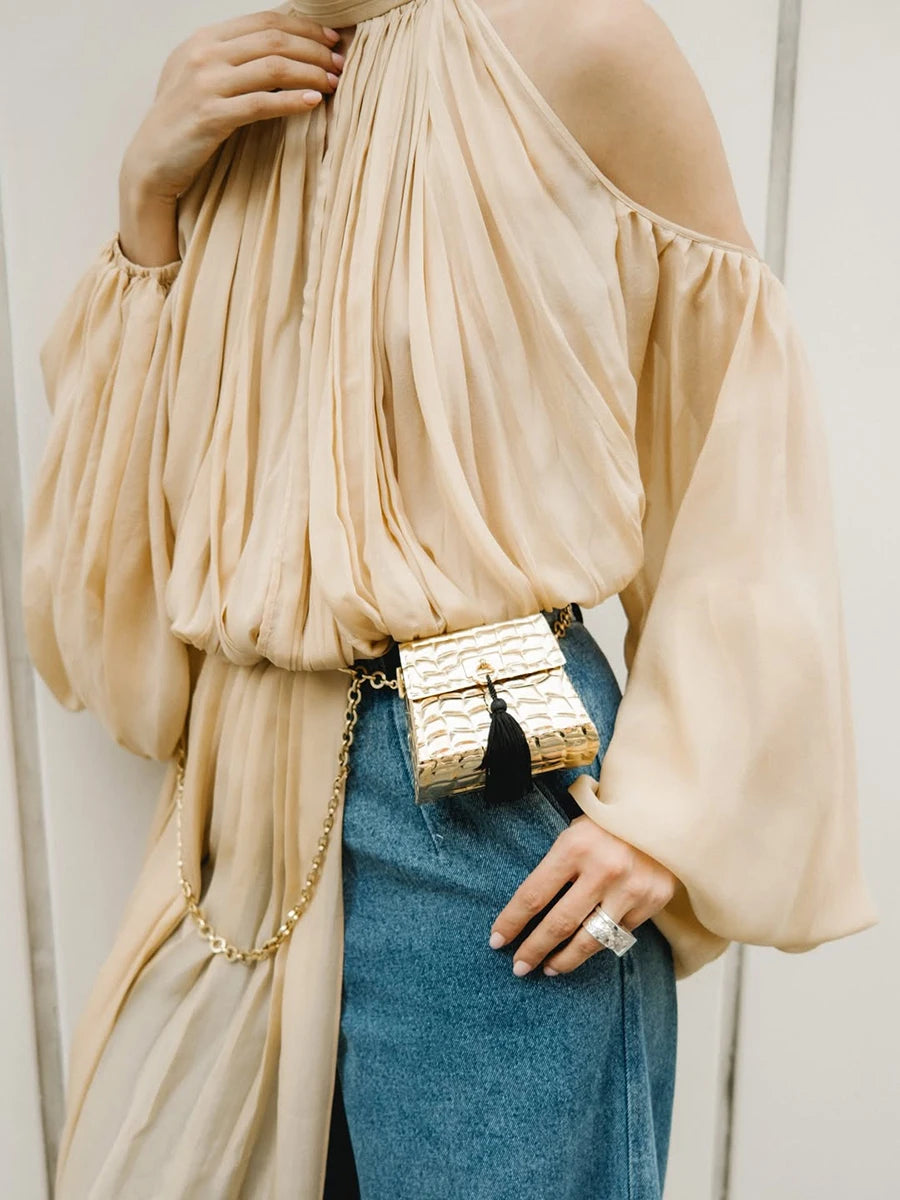The Apricot Muse Ruched Blouse
