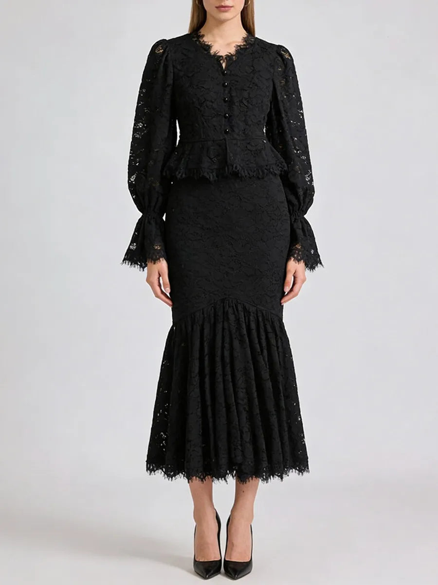 The Verona Sheer Lace Skirt Set from the After Dark at Lavishly Me