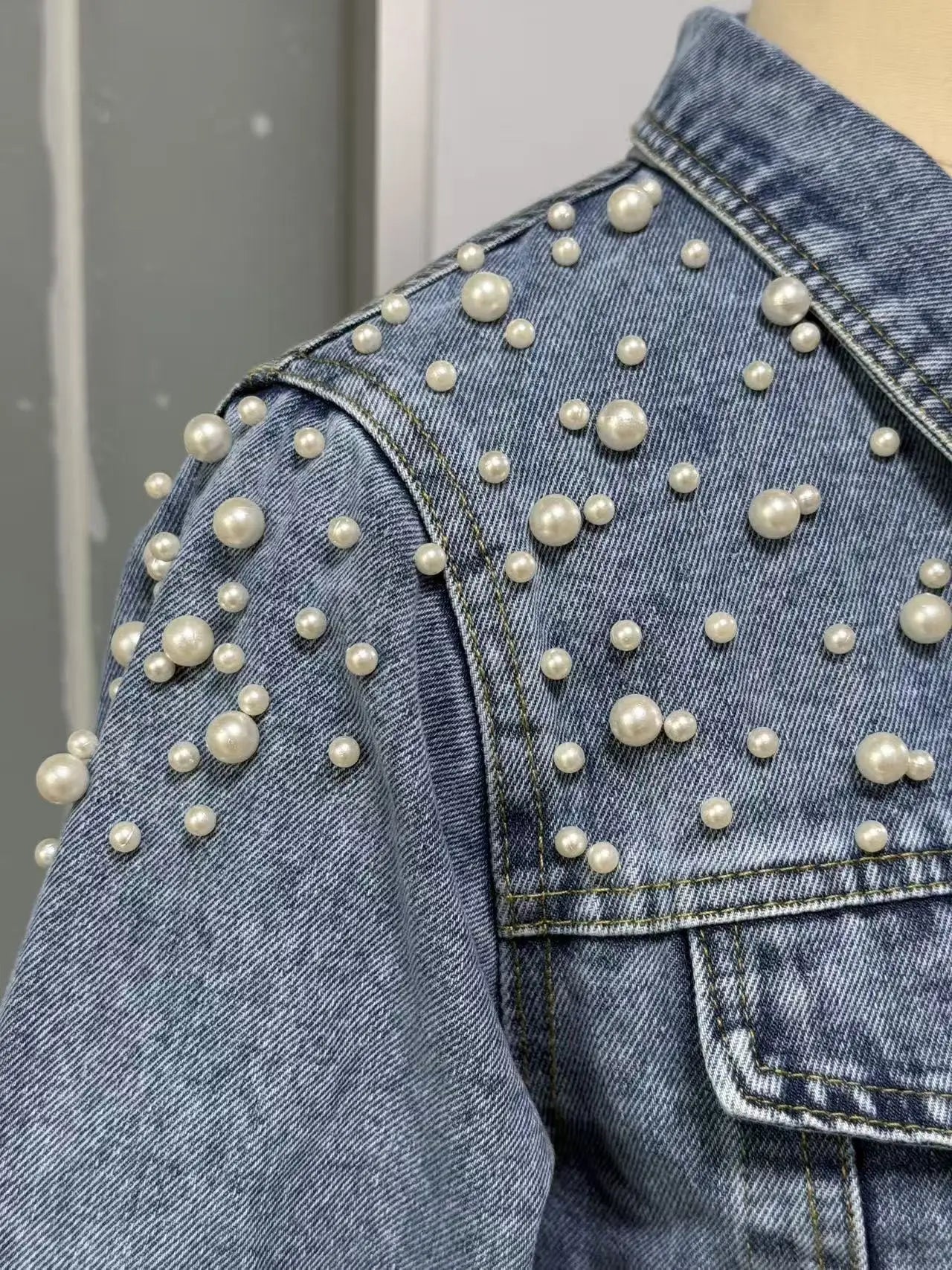 The Celeste Beaded Denim Jacket