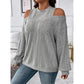 The Evania Off-Shoulder Knit Curve Sweater in GRAY | Lavishly Me
