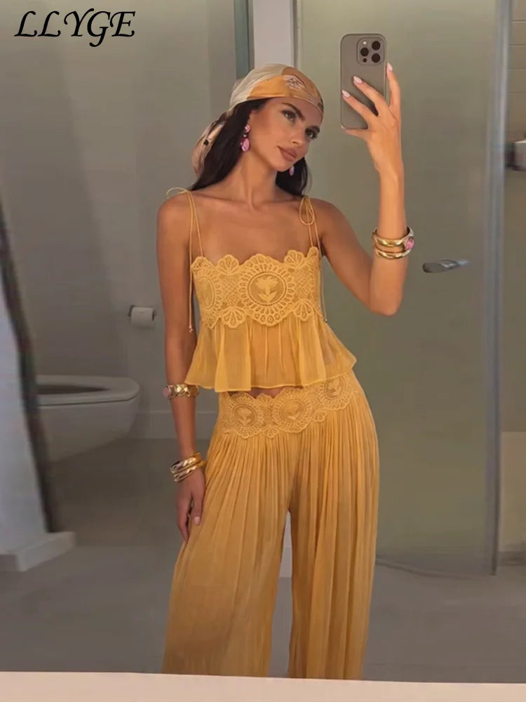 The Amalfi Lace Pant Set from the Resort Luxe at Lavishly Me