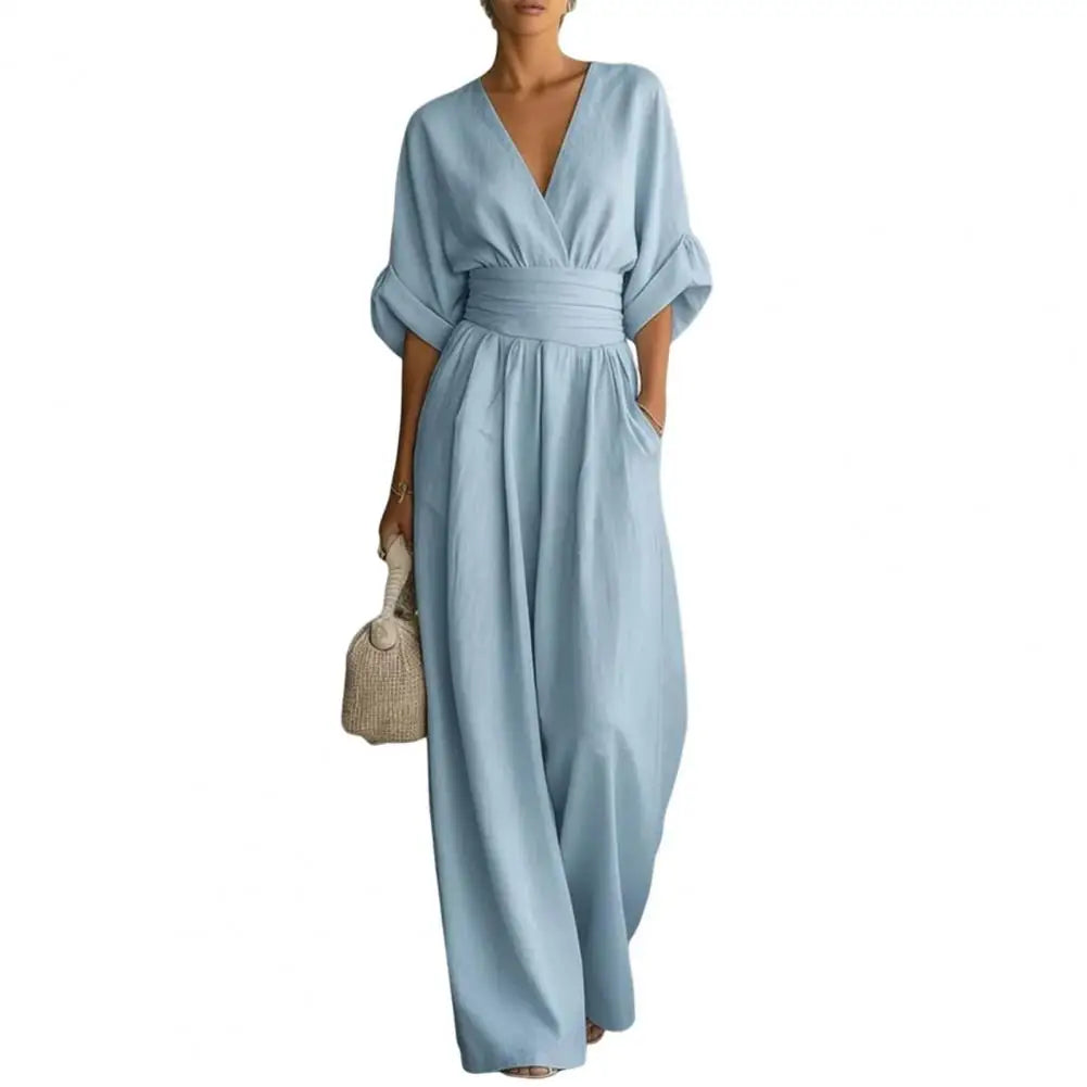 The Valencia Wide-Leg Jumpsuit in Orange | Lavishly Me