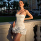 The Rosette 3D Floral Mini Dress in WHITE | Lavishly Me