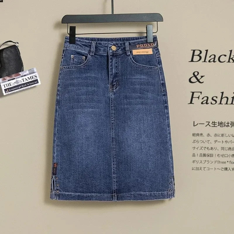 The Soho Split Denim Skirt