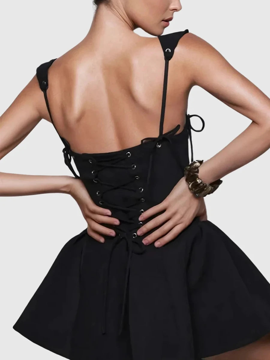 The Camille Lace-Up Mini Dress