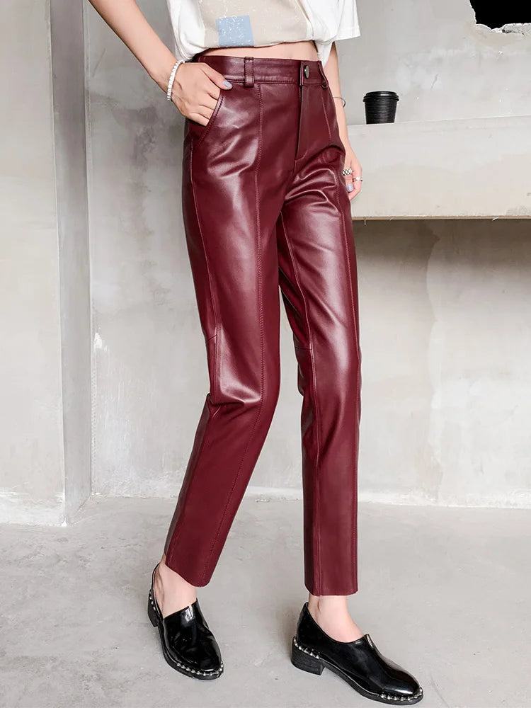 The Verity Leather Pants in 715 Blue haze | Lavishly Me