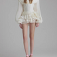 The Rosamund Ruffle Appliqué Mini Dress from the Celebration Edit at Lavishly Me