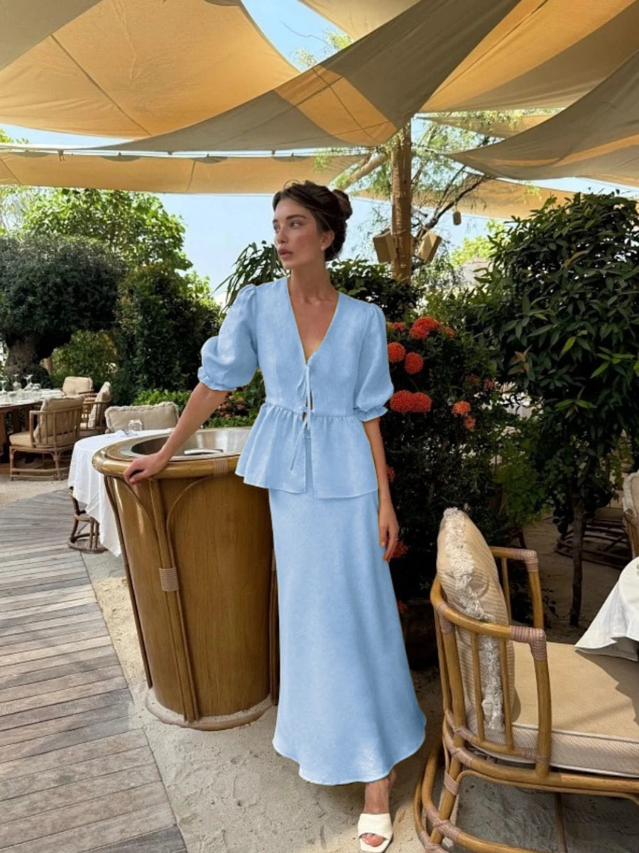 The Savannah Cotton Skirt Set
