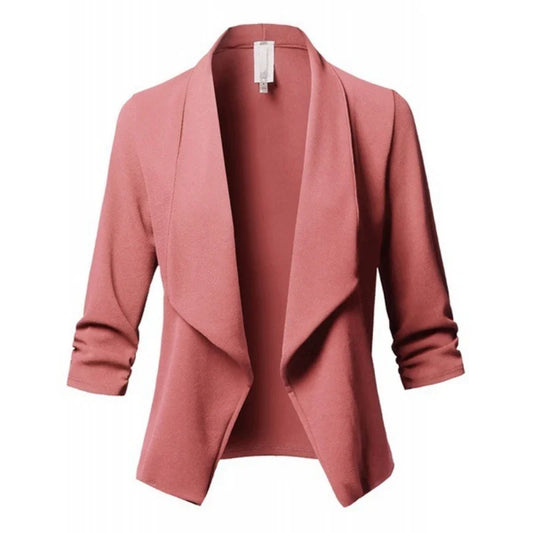 The Arden Ruched Asymmetrical Blazer from the Boss Energy at Lavishly Me