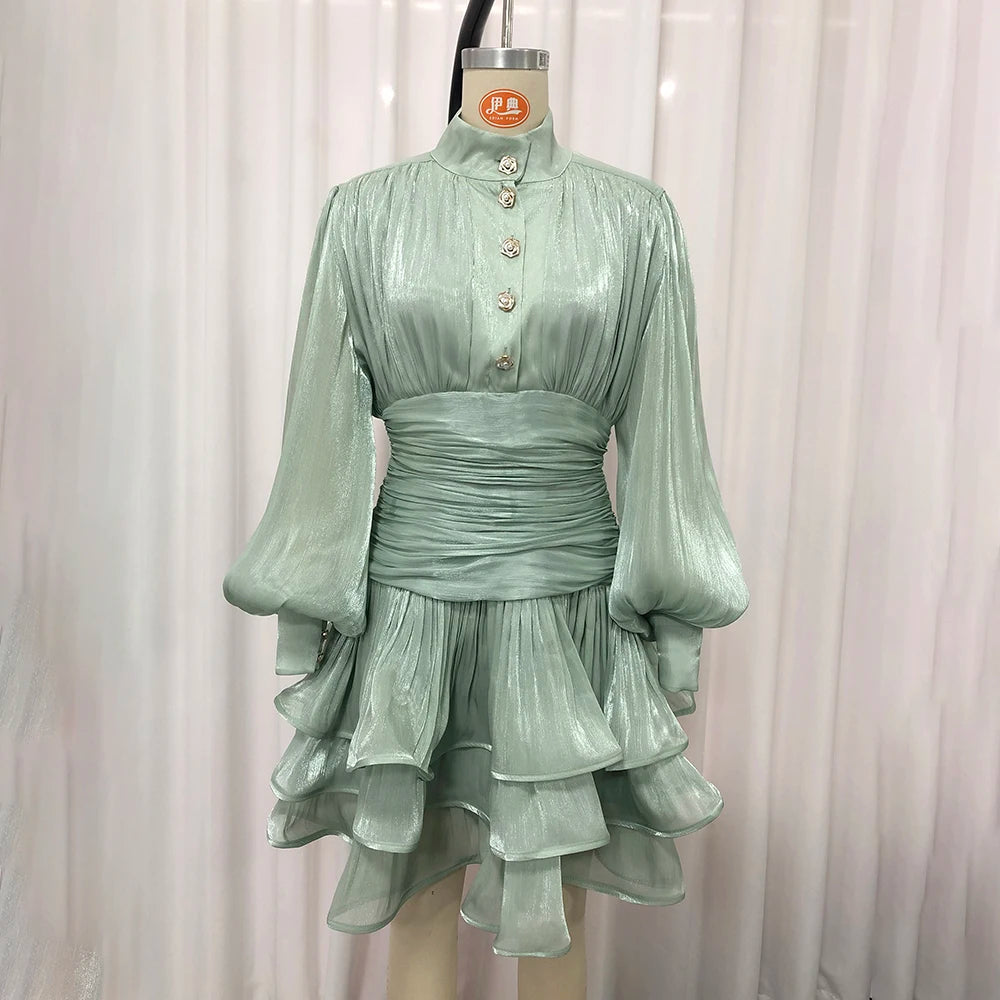 The Valentina French Pleated Dress in PINK | Lavishly Me