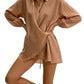 The Beaumont Lace-Up Shirt Dress from the Boss Energy at Lavishly Me