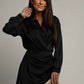The Rosé Satin Shirt Dress