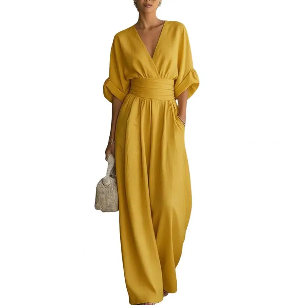 The Valencia Wide-Leg Jumpsuit in Orange | Lavishly Me