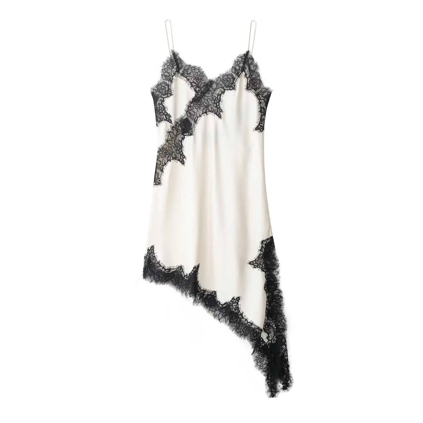 The Amélie Lace Satin Mini Dress