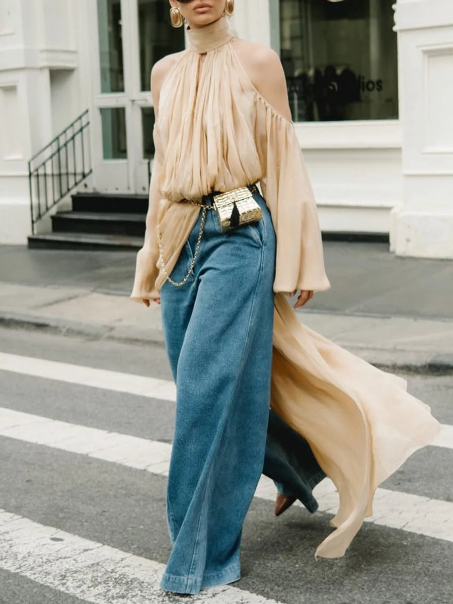 The Apricot Muse Ruched Blouse