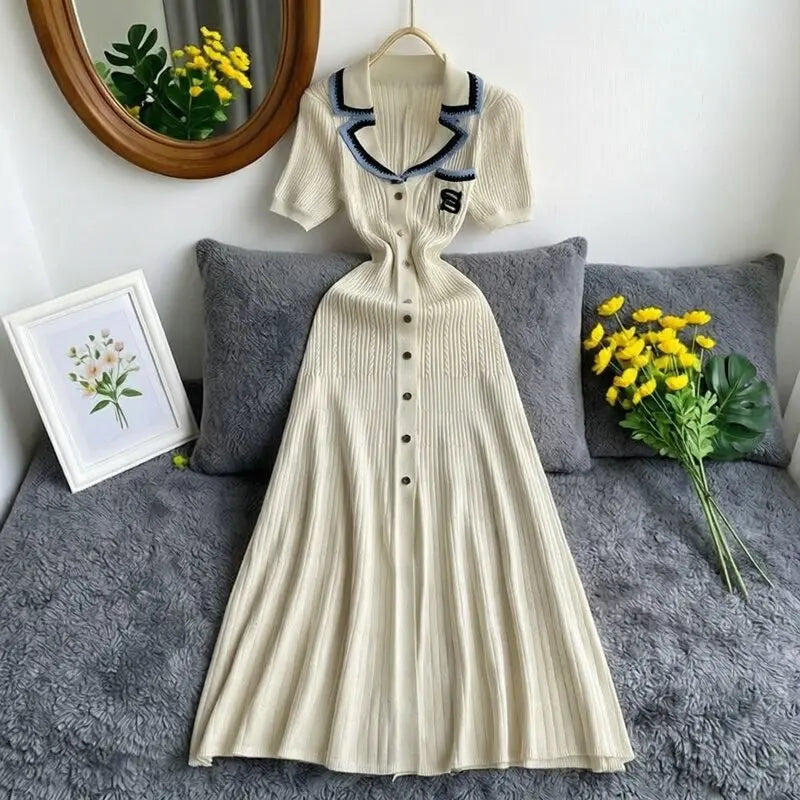 The Vivienne Button-Front Knit Maxi Dress | Lavishly Me