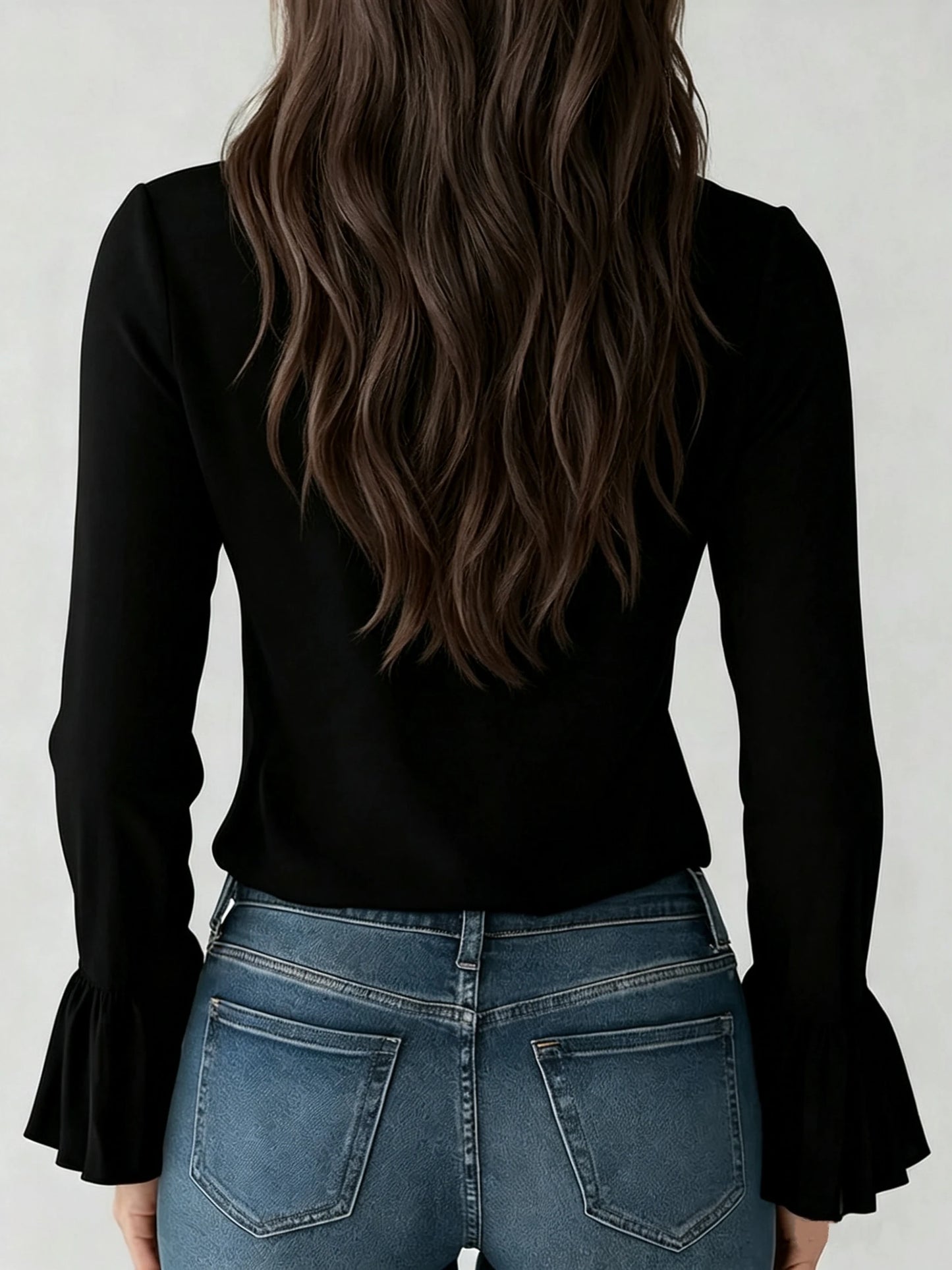 The Rosalie Lace-Trim Bubble-Sleeve Blouse from the Soft & Sophisticated at Lavishly Me